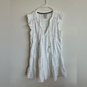 White dress with v neckline